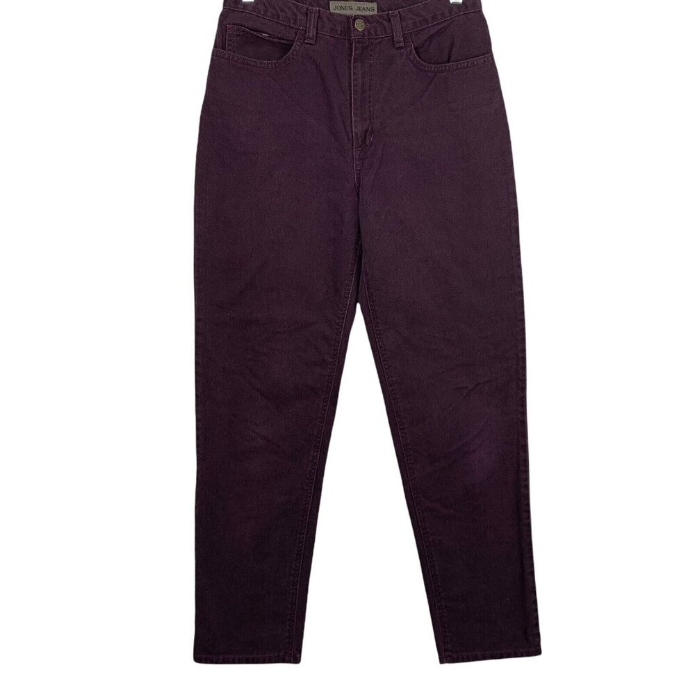 Jones Jeans Size 8 Mom Jeans High Waisted Tapered Leg Purple Denim Womens Pants